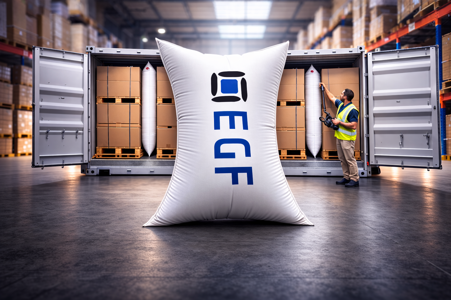 XpressLoad dunnage airbag in container loading environment